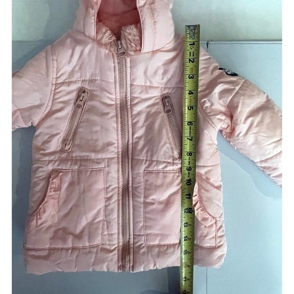 𝅺jessica Simpson Toddler Hoodie Puffer Pink Jacket 24 Months - Picture 6 of 7